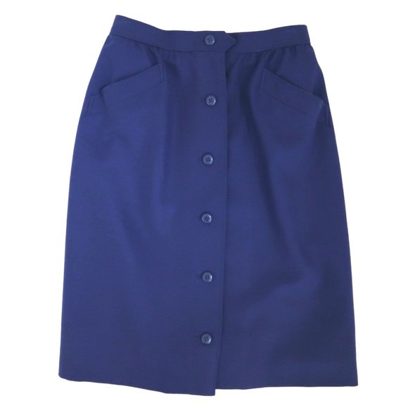 vtg SAINT LAURENT wool midi straight skirt F 38 US 6 - Picture 3 of 5